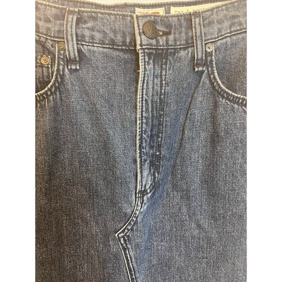 Rag & Bone Avery Maxi Denim Skirt Sz 28 Dark Denim Western Boho Y2K Split Front - Picture 6 of 14